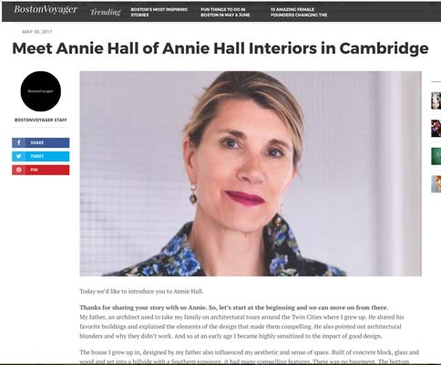 Meet Annie Hall of Annie Hall Interiors in Cambridge